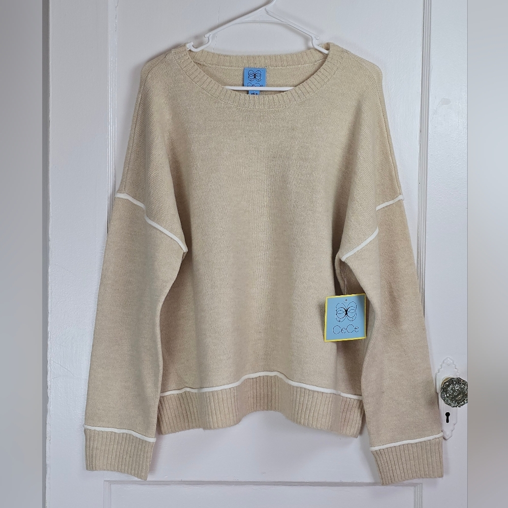 NWT CeCe Tan Sweater L